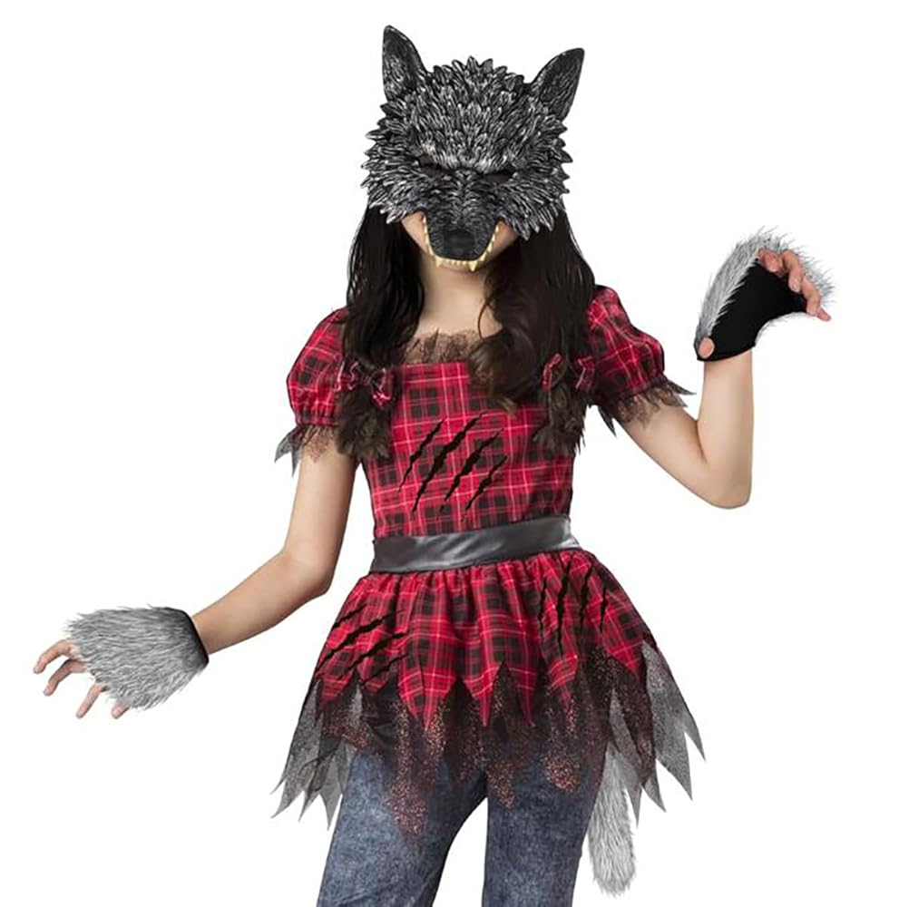 Amazon.co.jp: [Afindern] 狼 コスプレ しっぽ 手袋 お面 3点